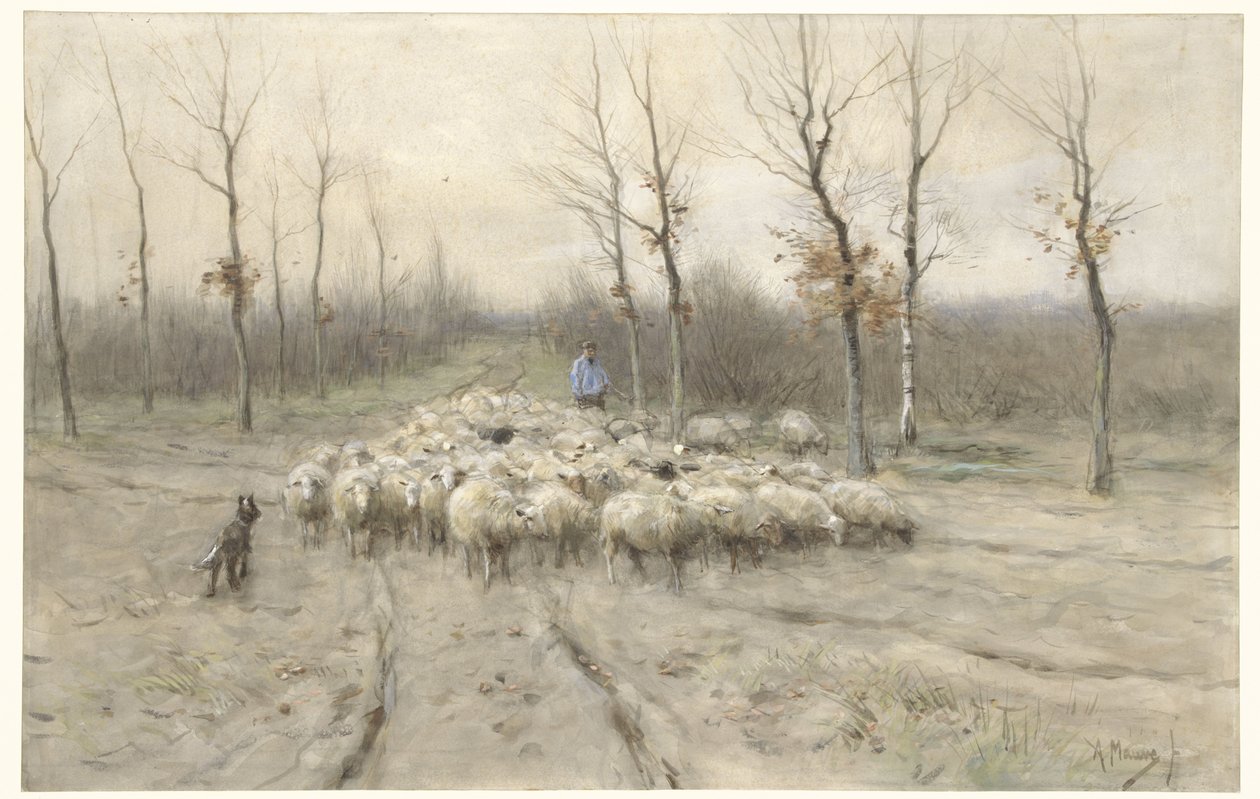 Fårehold på heden ved Laren af Anton Mauve