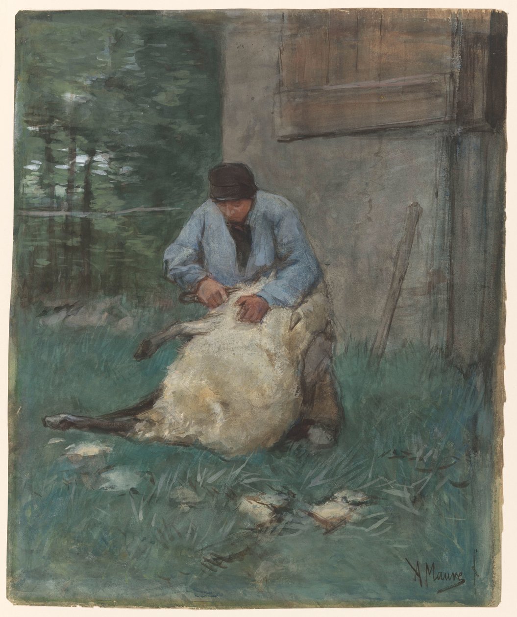 fåreklipper af Anton Mauve