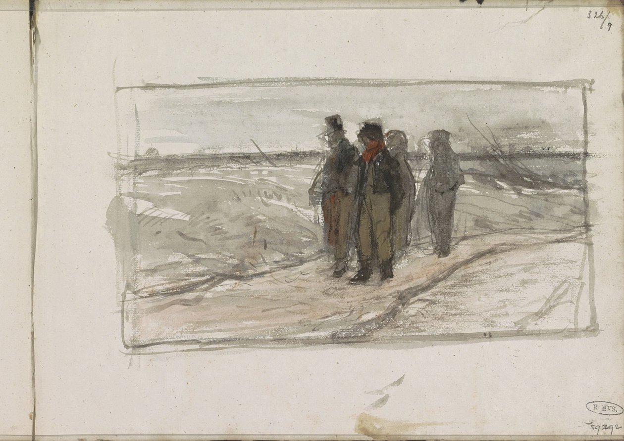 Fire mænd på en sti af Anton Mauve