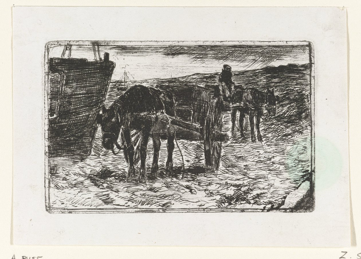 Biler på stranden af Anton Mauve