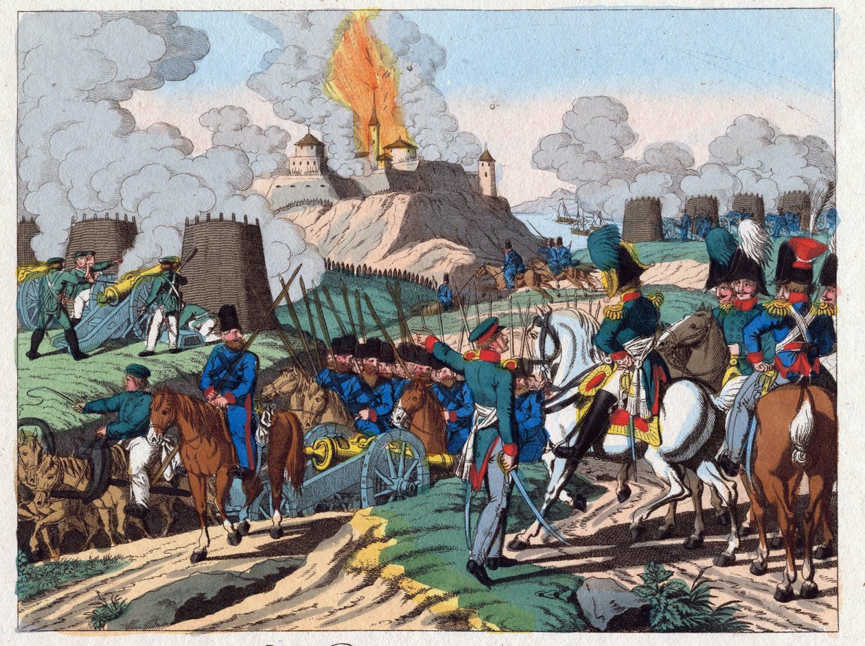 Russisk-tyrkisk krig (1828-29) - Belejringen af Brailov-fæstningen den 7. juni af Anton Paul Eisen