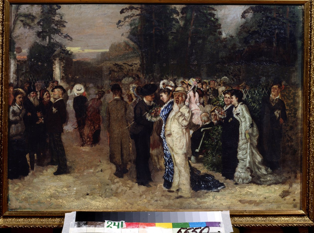 Offentlige festligheder i Sokolniki Park (Moskva) (Offentlig glæde i Sokolniki). Maleri af Nikolai Pavlovich Chekhov (1859-1889). Olie på lærred, russisk kunst. Statens centrale litterære museum, Moskva. af Anton Pavlovich Chekhov
