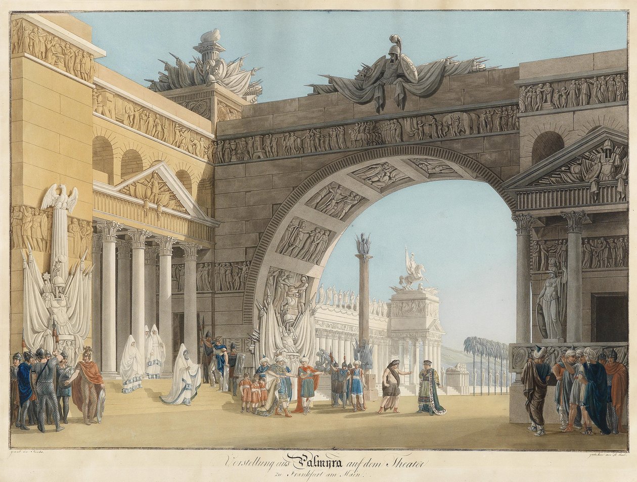 Scenedesign til operaen Palmira, dronning af Persien af ​​Antonio Salieri af Anton Radl