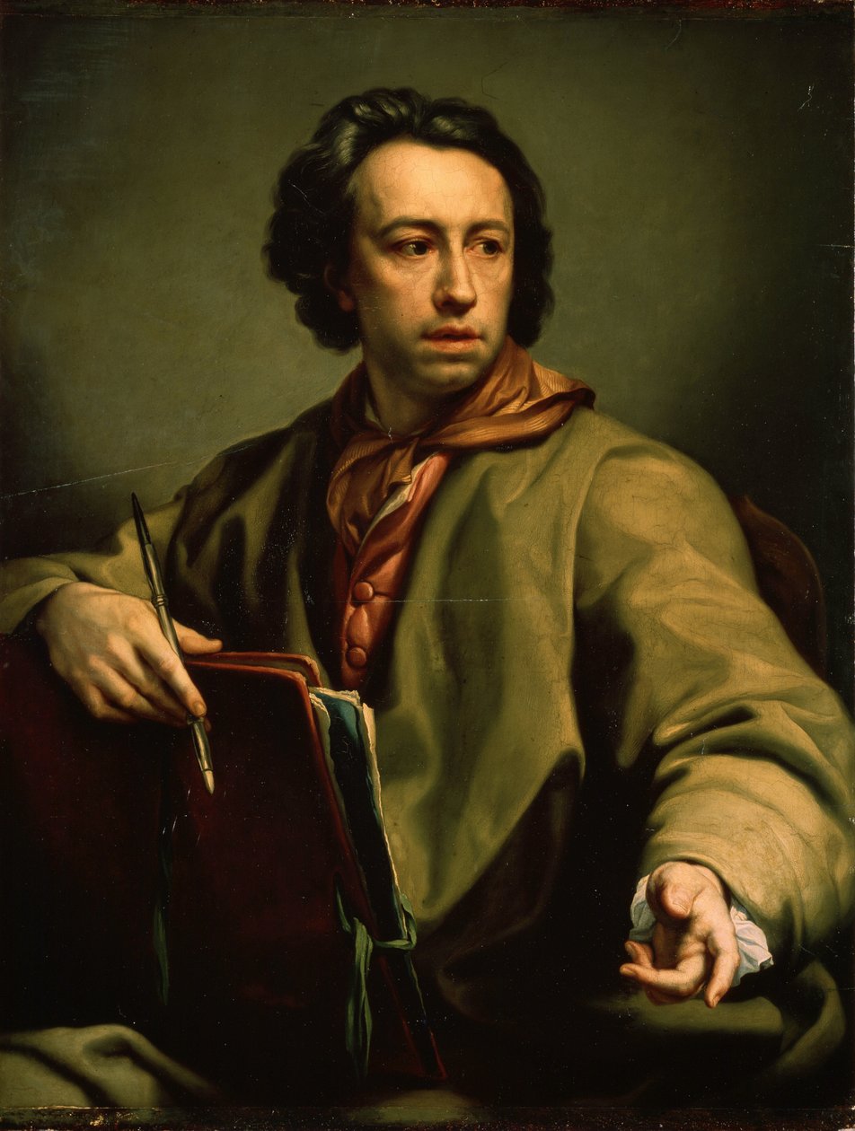 Selvportræt (Selvportræt). Maleri af Anton Raphael Mengs (1728-1779), ca. 1775. Olie på træ. Tysk kunst, klassisk stil. Eremitagemuseet, Sankt Petersborg. af Anton Raphael Mengs
