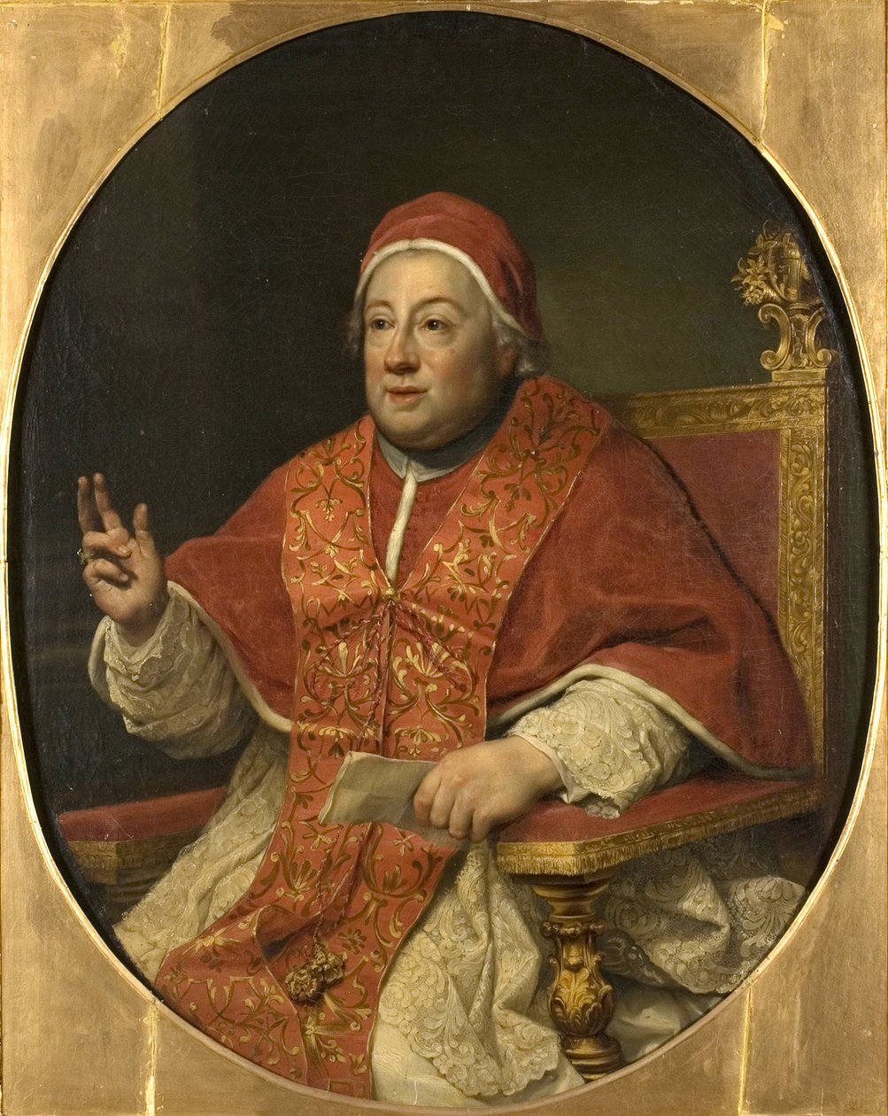 Le pape Clement XIII - Portræt af pave Clement XIII (1693-1769), af Mengs, Anton Raphael (1728-1779). Olie på lærred. Mål: 114x95 cm. Nationalmuseum Stockholm af Anton Raphael Mengs