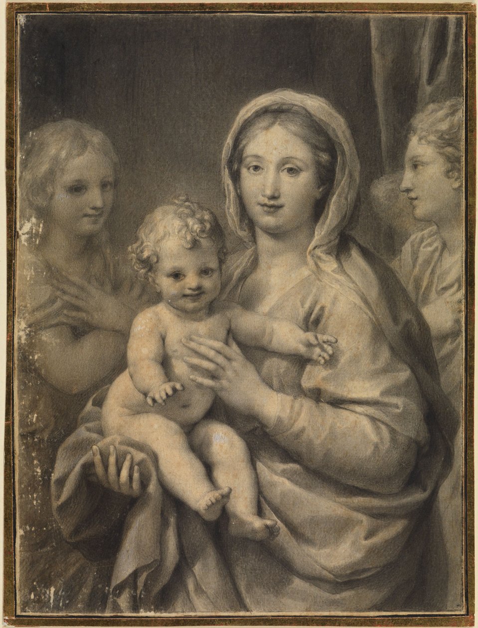 Madonna med barnet og to engle af Anton Raphael Mengs