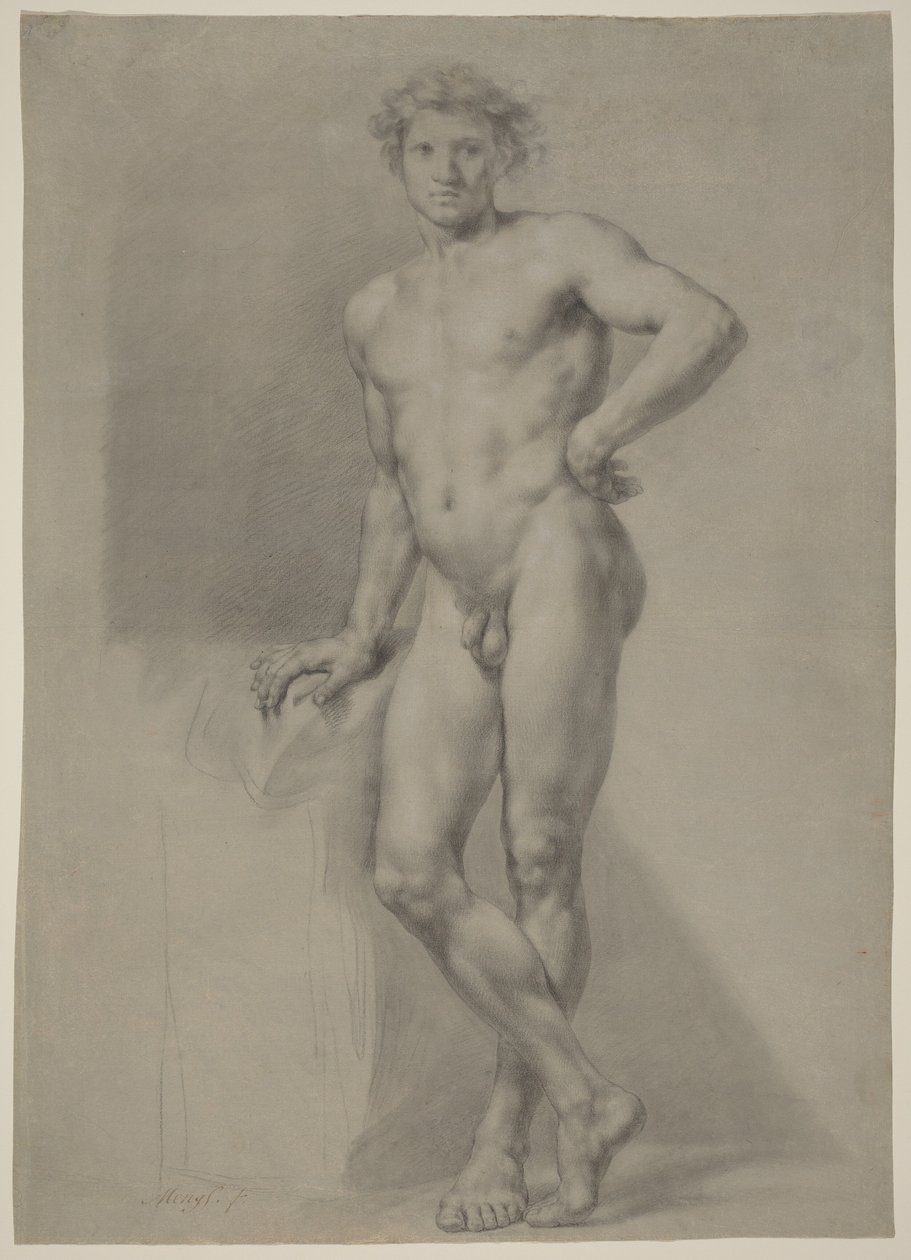 Studie af mandlig nøgenmodel af Anton Raphael Mengs