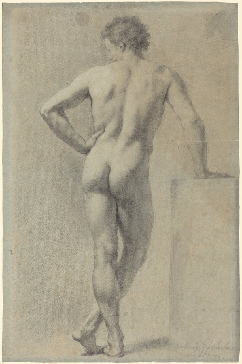 Studie af mandlig nøgenmodel af Anton Raphael Mengs