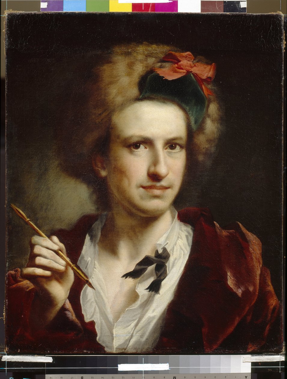 Portræt af graveren Francesco Bartolozzi (1728-1813). Maleri af Anton Raphael Mengs (1728-1779), olie på lærred. tysk kunst af Anton Raphael Mengs