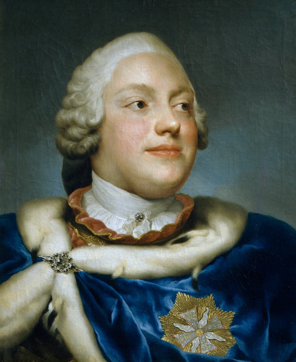 Portræt af kronprins Frederik Christian kurfyrste af Sachsen, olie på lærred, 53x41 cm af Anton Raphael Mengs