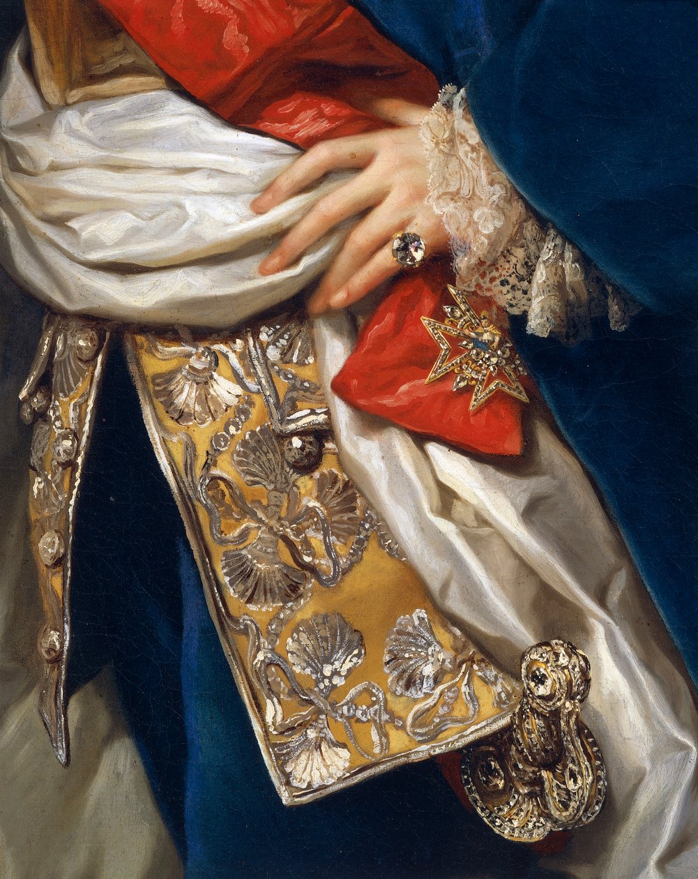 Portræt af Ferdinand IV, af Anton Raphael Mengs, detalje af Anton Raphael Mengs