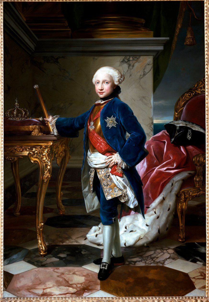 Portræt af Ferdinand I af Bourbon eller Ferdinand IV, konge af Napoli, i en alder af ni af Anton Raphael Mengs
