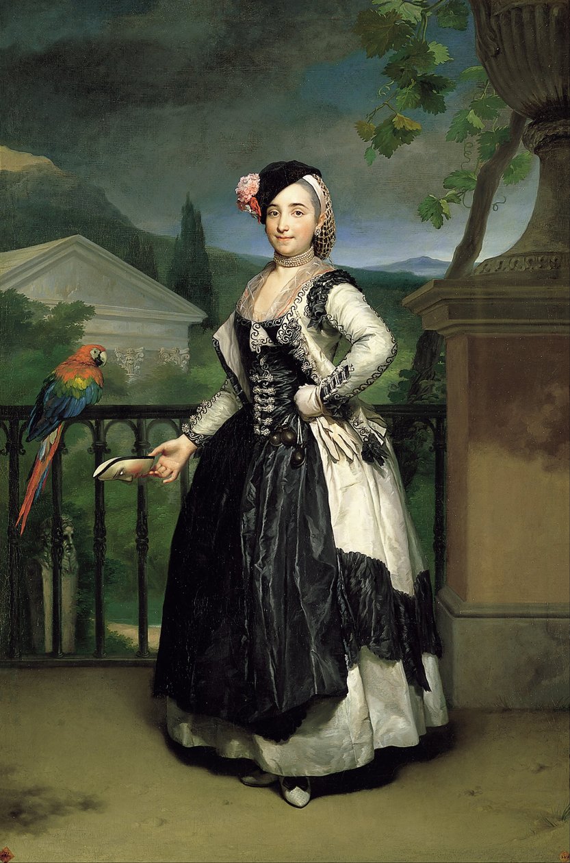 Portræt af Isabel Parreno Arce Ruiz de Alarcon y Valdés, Marchionesse af Llano af Anton Raphael Mengs