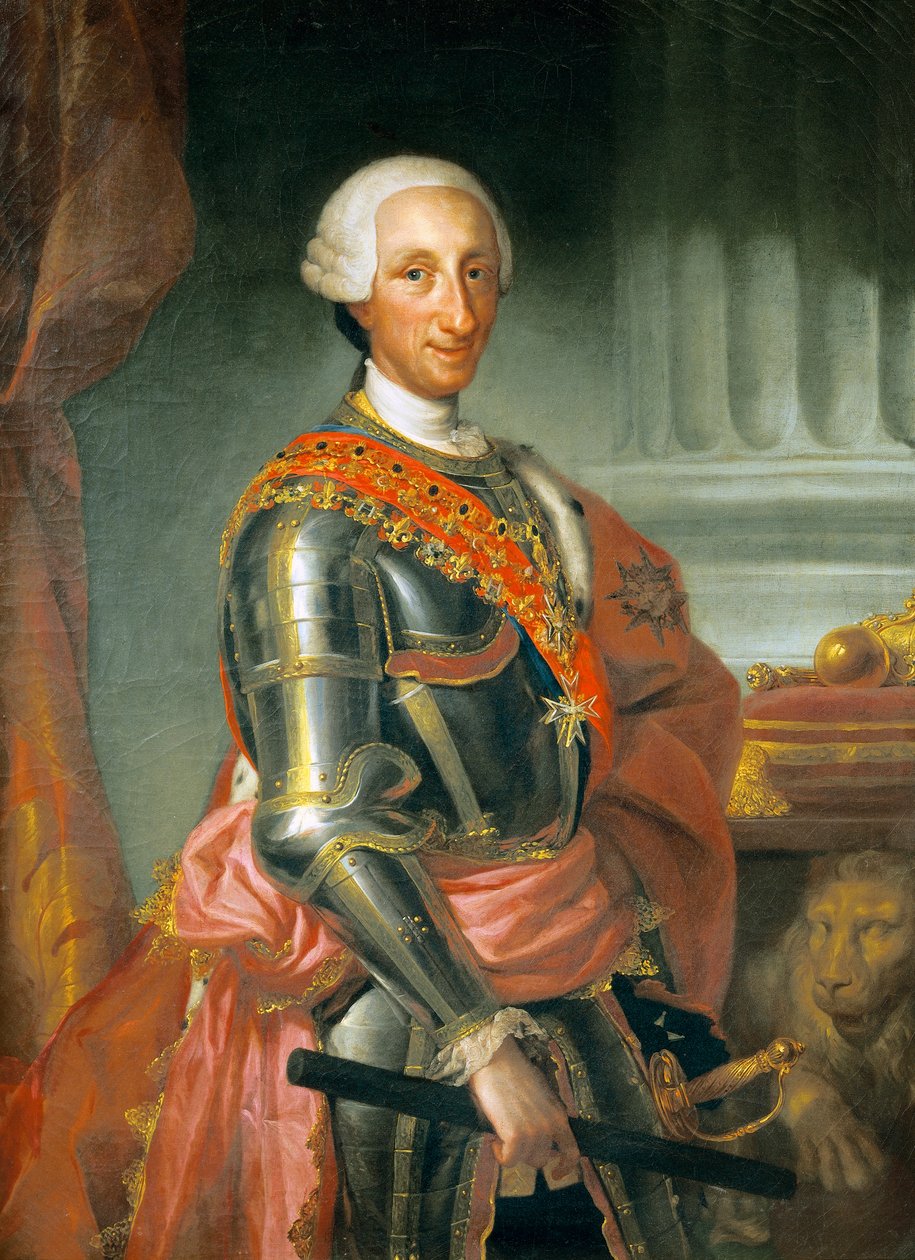 Portræt af kong Karl III af Spanien, af Anton Raphael Mengs, omkring 1765, olie på lærred af Anton Raphael Mengs