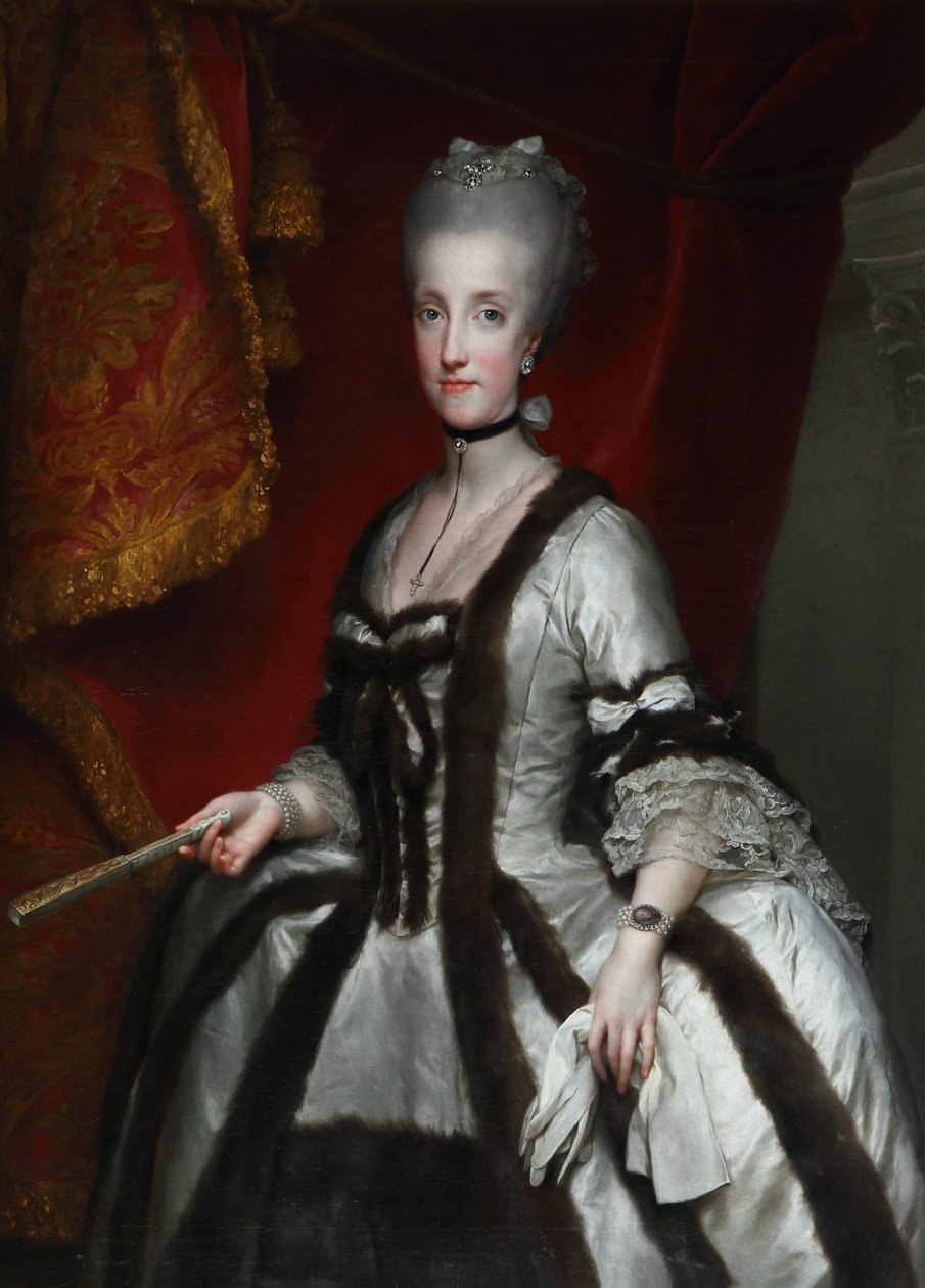 Portræt af Maria Carolina af Østrig af Anton Raphael Mengs