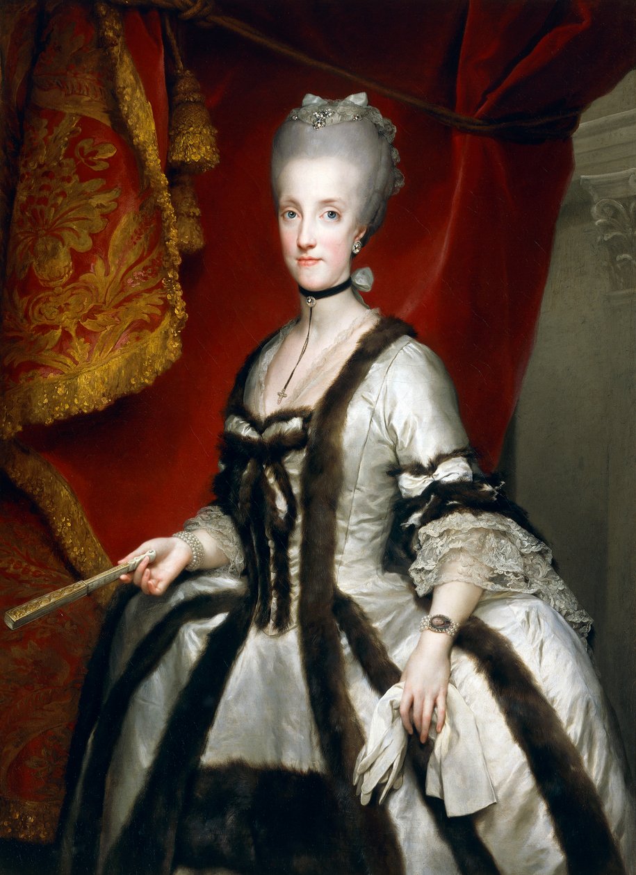 Portræt af Maria Carolina af Østrig, dronning af Napoli, af Anton Raphael Mengs af Anton Raphael Mengs