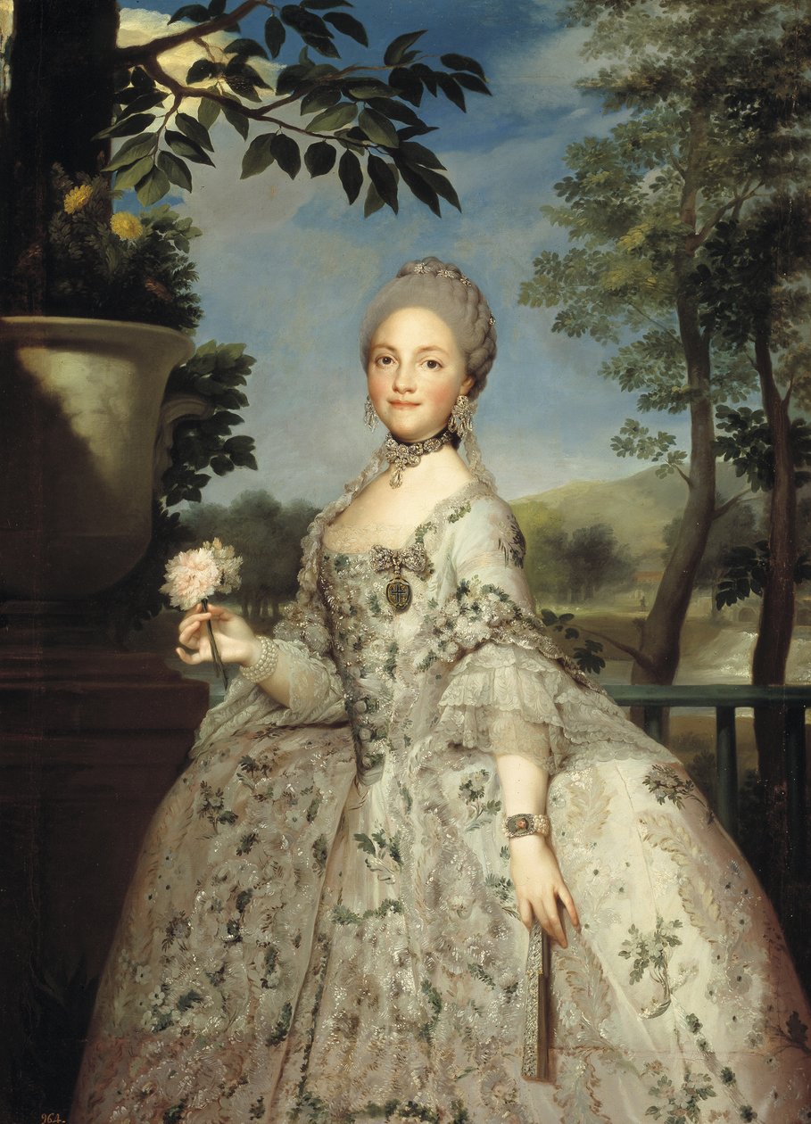 Portræt af Maria Luisa af Parma som prinsesser af Asturien, ca 1764-1765 af Anton Raphael Mengs