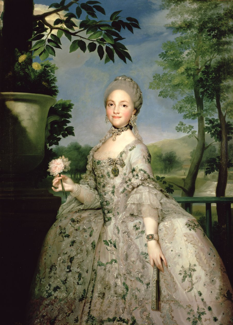 Portræt af Marie-Louise af Bourbon (1751-1819) (olie på lærred) af Anton Raphael Mengs