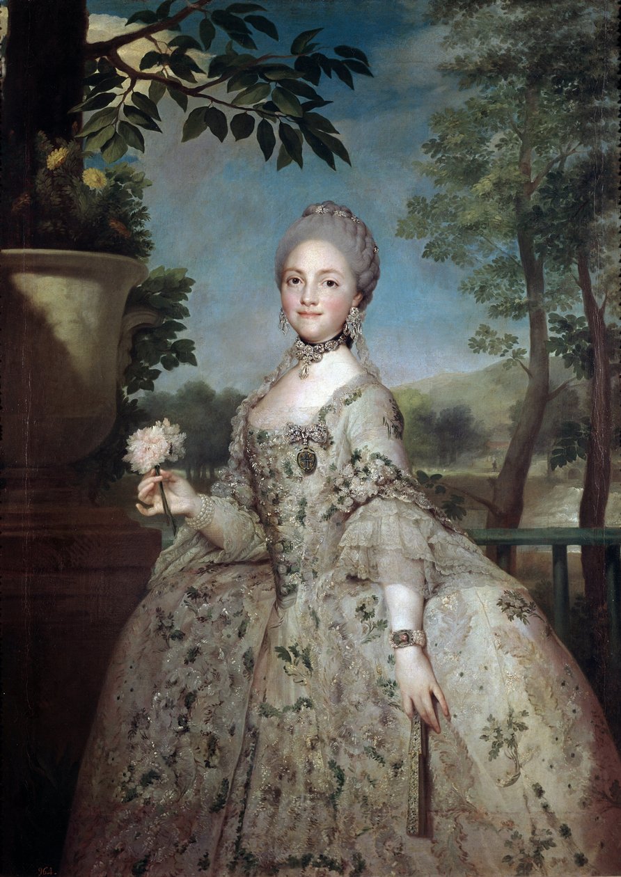 Portræt af Marie Louise af Parma, prinsesse af Asturien (olie på lærred af Anton Raphael Mengs