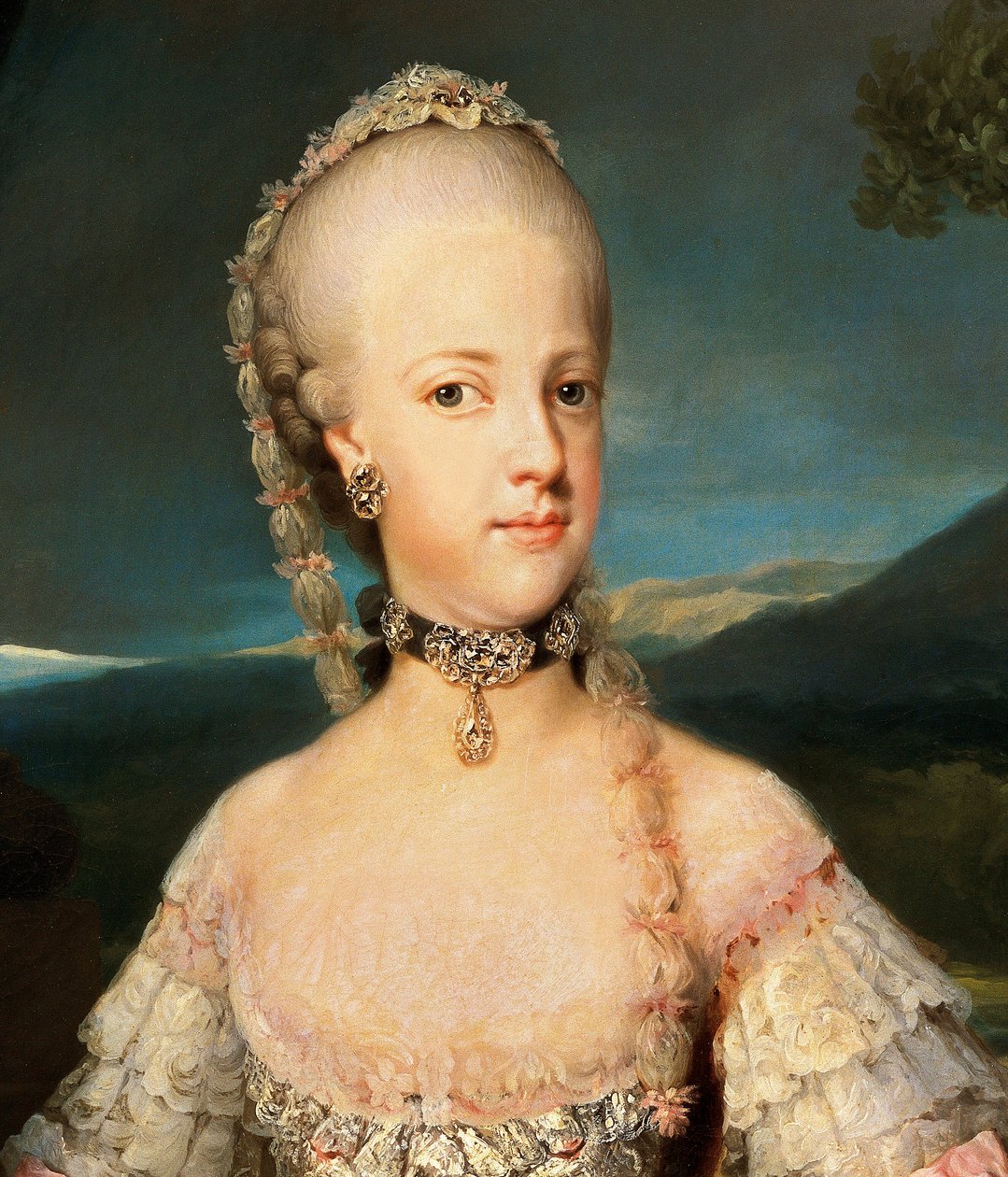 Portræt af Mary Carolina af Østrig (Mary Carolina, Maria Carolina af Anton Raphael Mengs