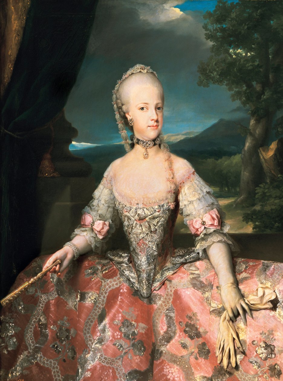 Portræt af Mary Carolina af Østrig (Mary Carolina, Maria Carolina af Anton Raphael Mengs