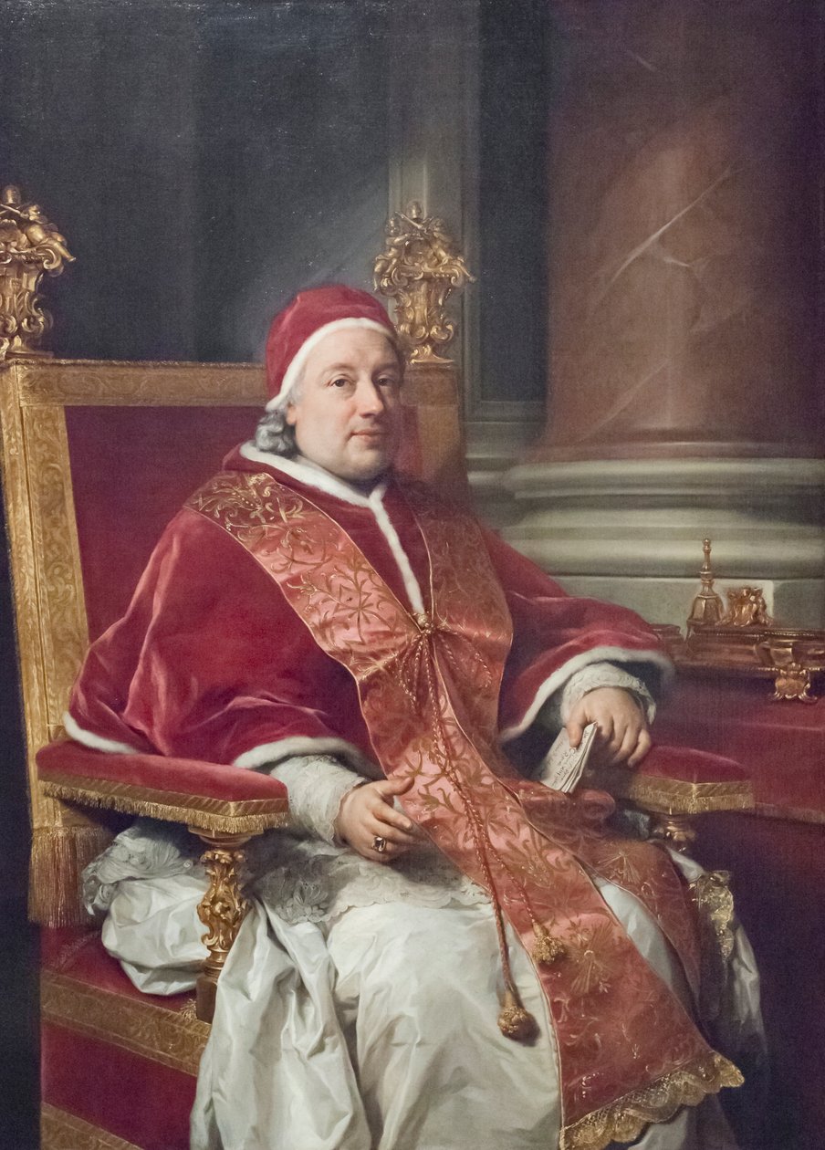 Portræt af pave Clemens XIII Rezzonico af Anton Raphael Mengs