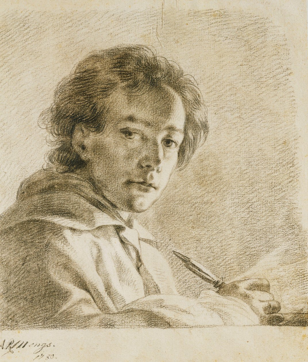 Portræt af kunstneren, 1750 af Anton Raphael Mengs