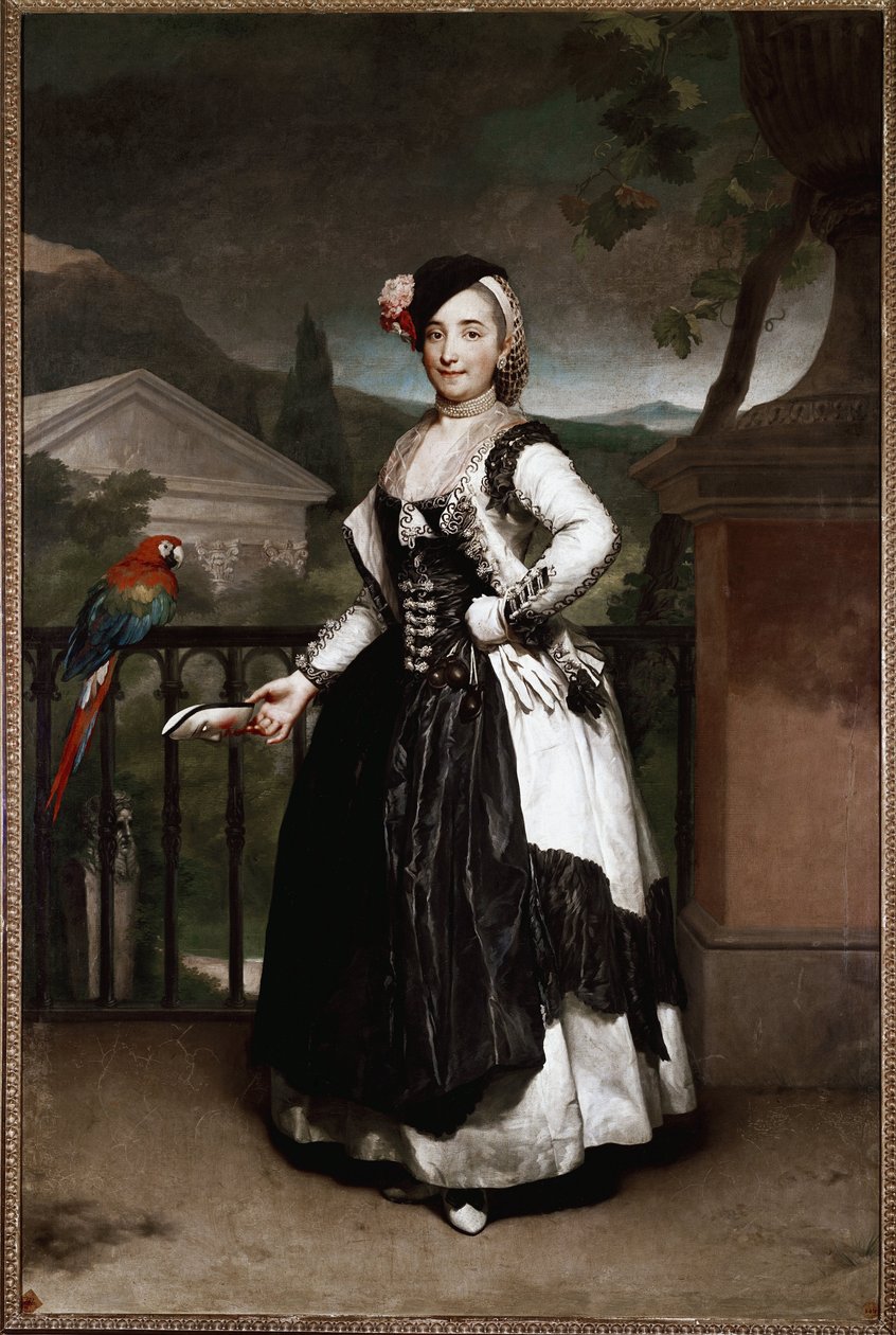 Portræt af Marquise de Llano, Isabel Parreno, i kostume fra Mancha-regionen til en fest ved hoffet i Wien. Maleri af Anton Raphael Mengs (1728-1779). 1787 Madrid. St. Fernando Royal Academy Museum.). af Anton Raphael Mengs