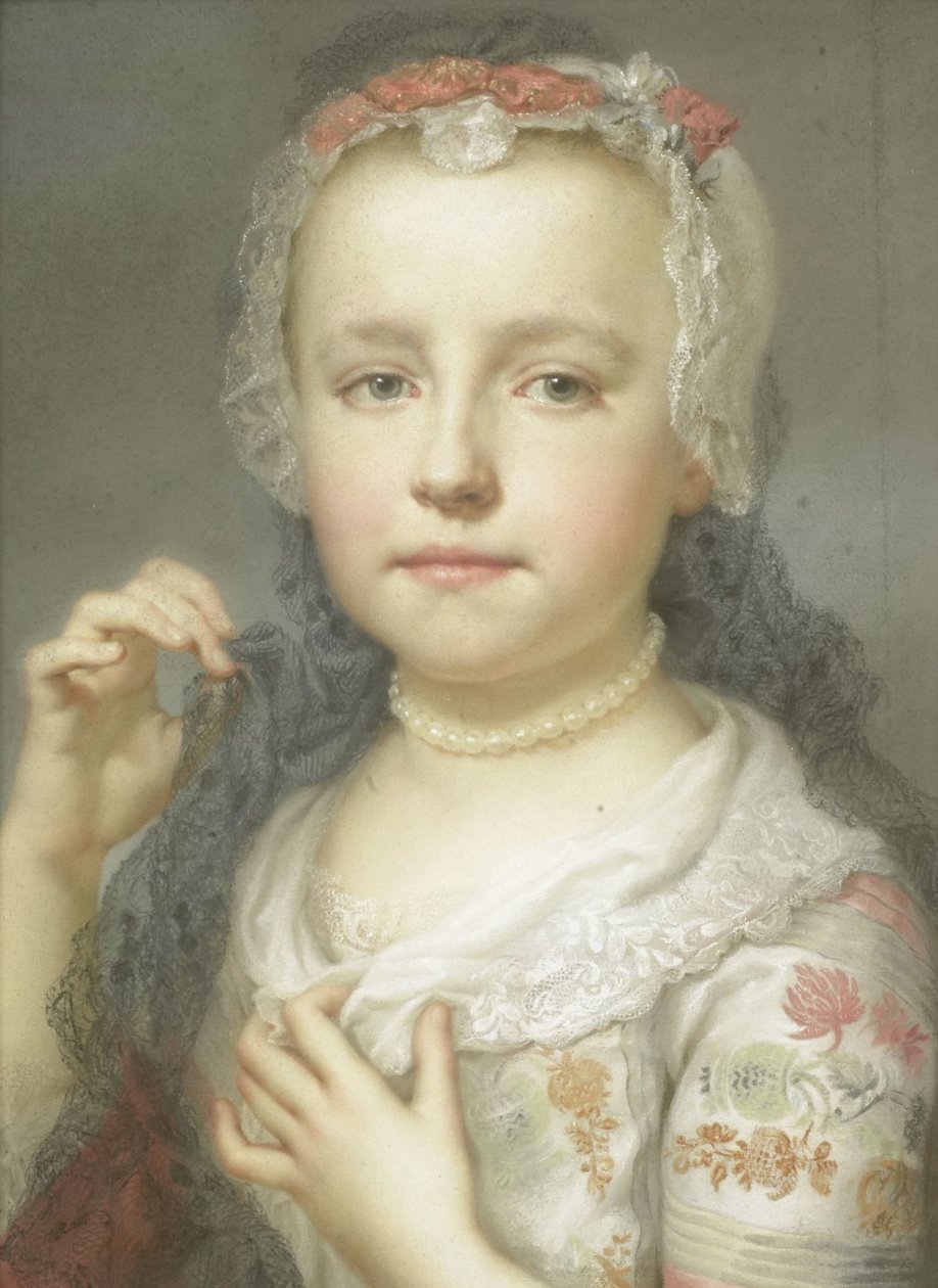 Portræt af en ung pige, sandsynligvis Julie Carlotta Mengs, søster til kunstneren af Anton Raphael Mengs
