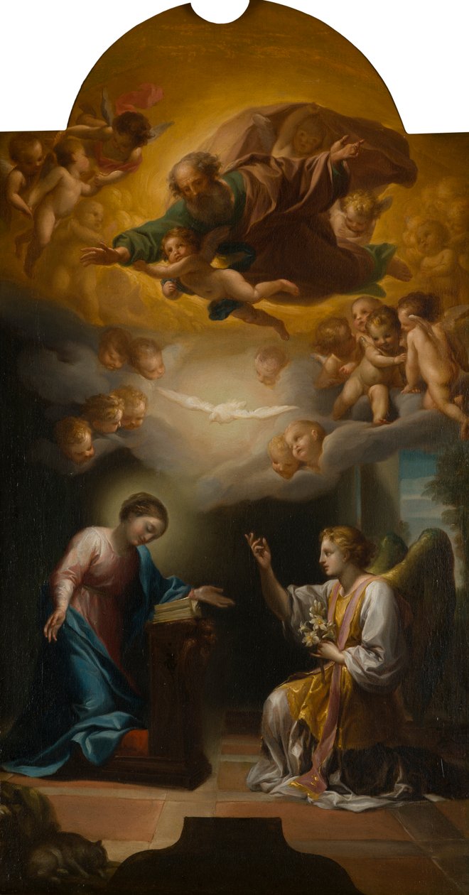 Bebudelsen, ca. 1748-79 (olie på lærred) af Anton Raphael Mengs