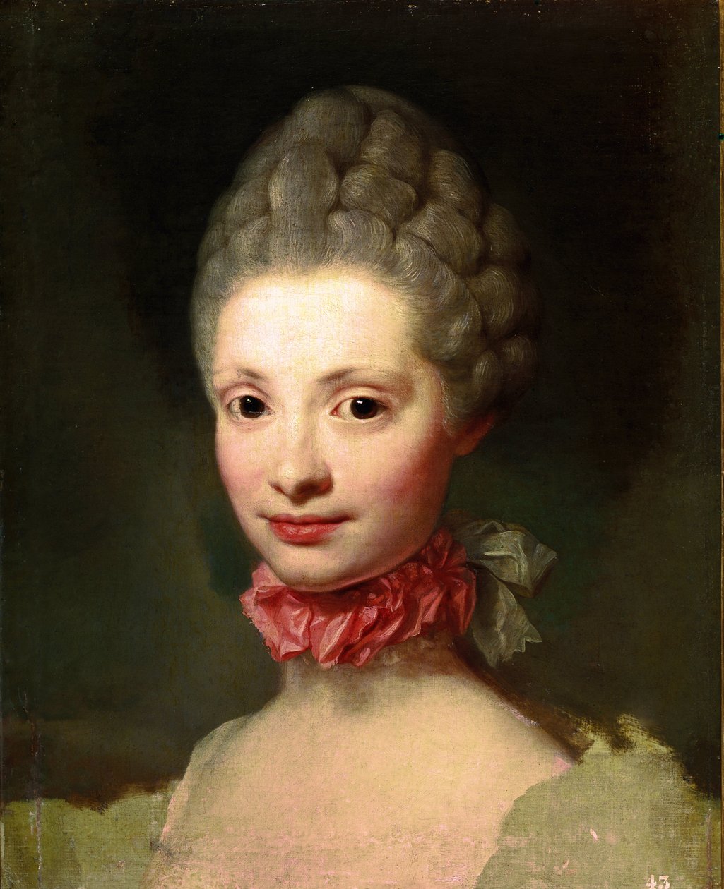Ufærdigt portræt af Marie Louise de Bourbon-Parma (olie på lærred af Anton Raphael Mengs