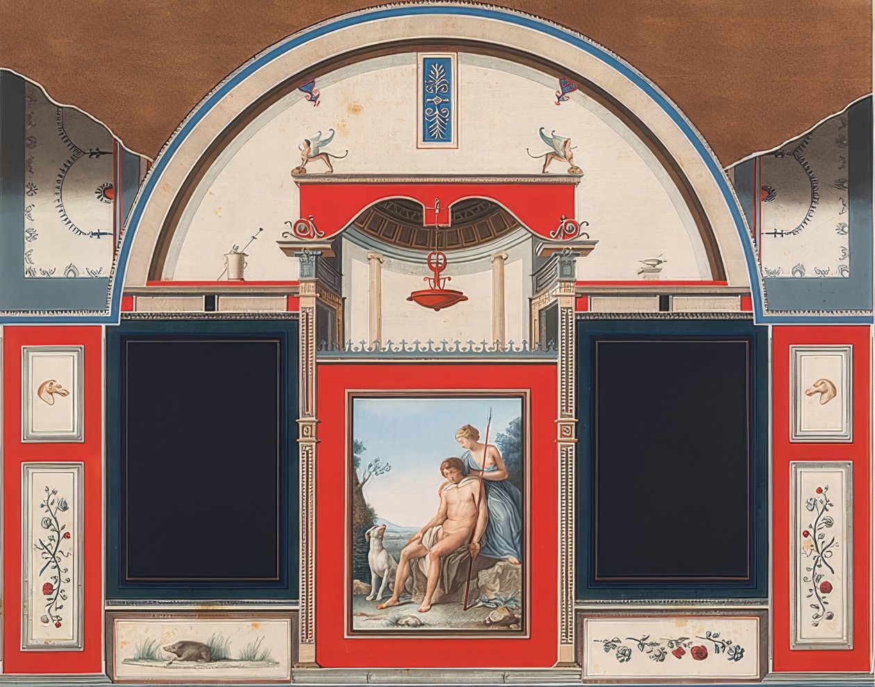 Vægmaleri af et romersk hus på grunden til Villa Negroni i Rom, der viser Venus og den sårede Adonis. 1778 af Anton Raphael Mengs