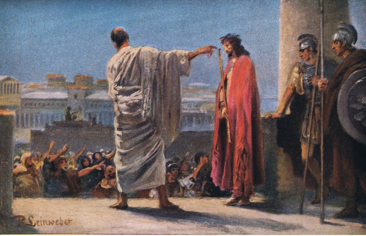 Jesus før Pilatus, fra Hulberts Story of the Bible udgivet af The John Winston Company, 1932 af Anton Robert Leinweber