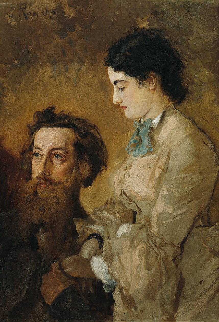 Billedhuggeren Reinhold Begas med sin hustru Margarethe af Anton Romako