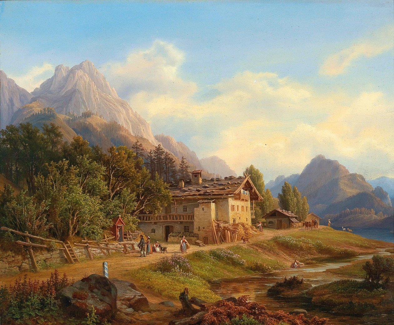 Tysk: Partie am Hintersee i Ramsau nær Berchtesgaden af Anton Schiffer