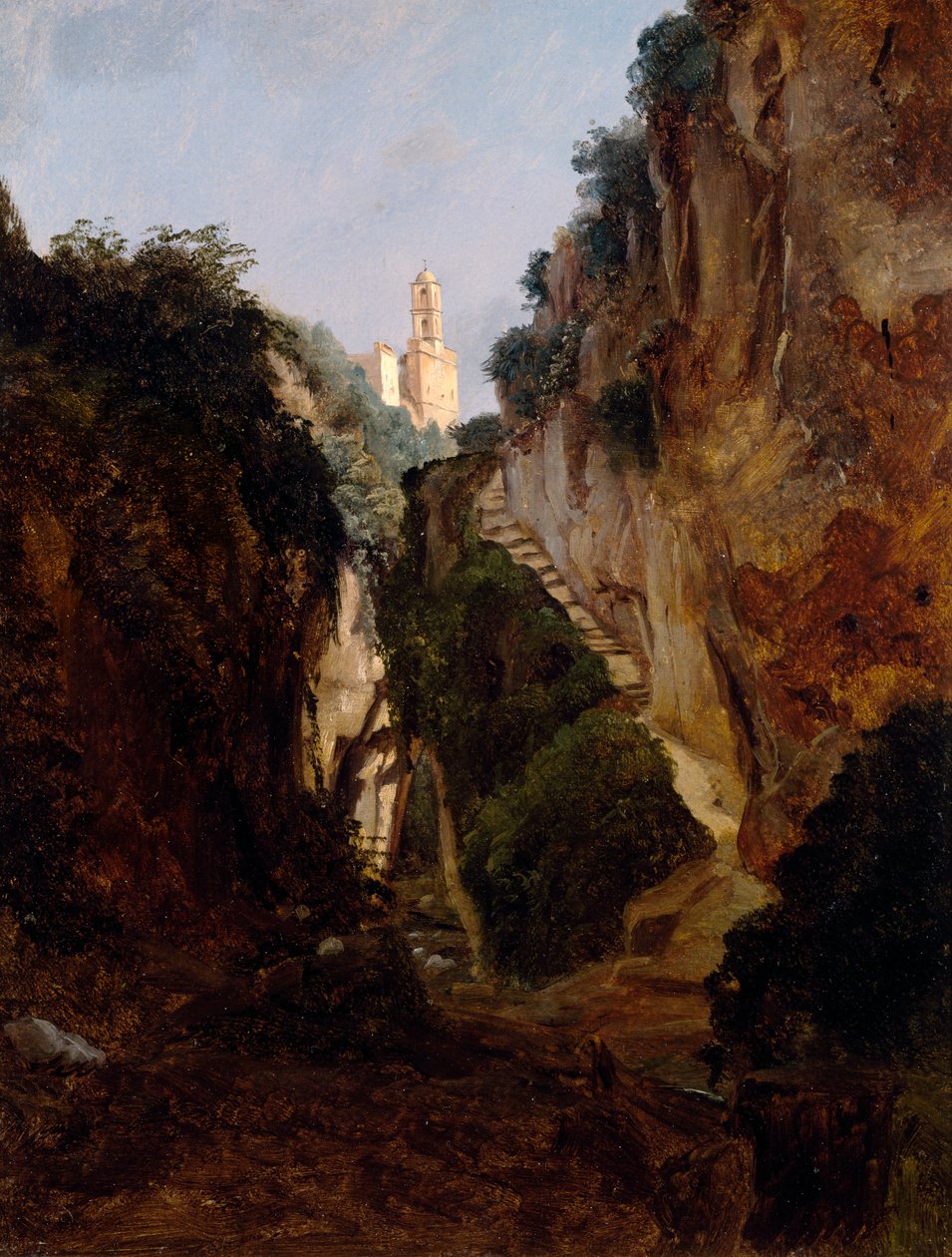Rocky Gorge i Sorrento, af Anton Sminck Pitloo (1791-1837), Holland, 20. århundrede af Anton Sminck Pitloo