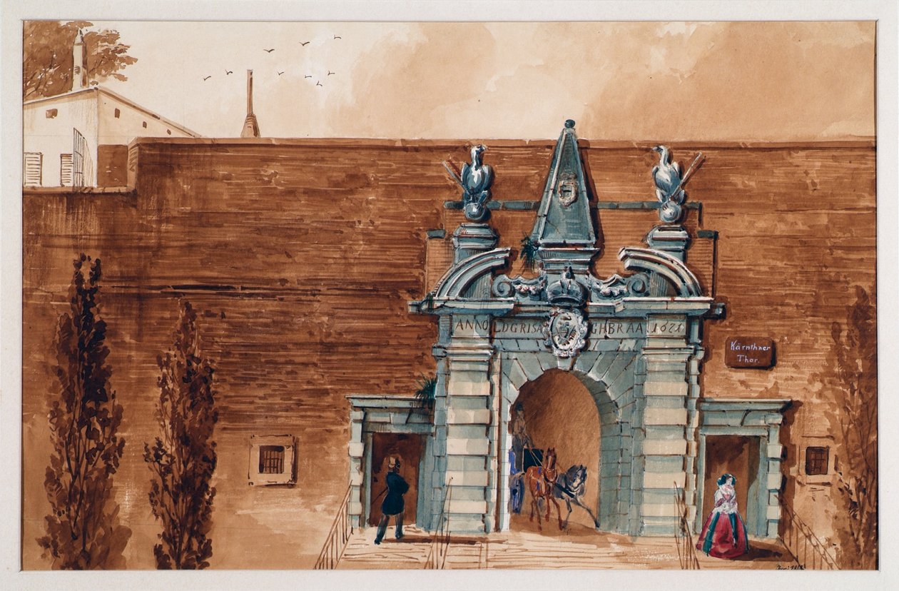 Den gamle Kärntnertor i Wien udefra af Anton Stutzinger