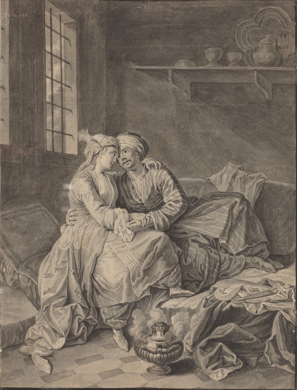 Orientalske elskere [verso] af Anton Weiss