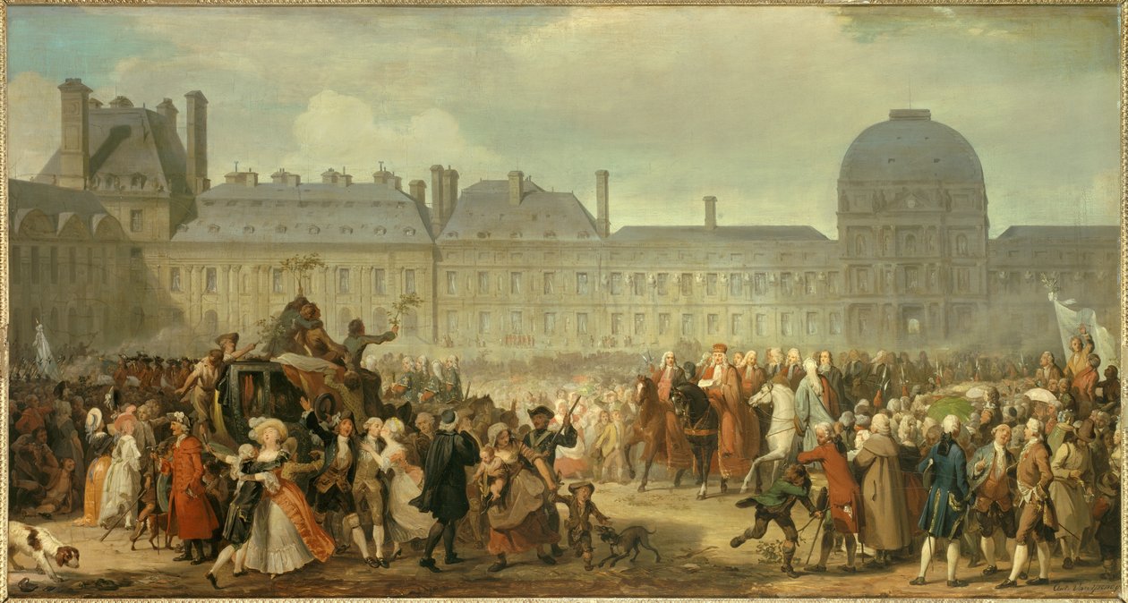 Offentliggørelse af Versailles-traktaten foran Tuileries-paladset den 25. november af Anton van Ysendyck