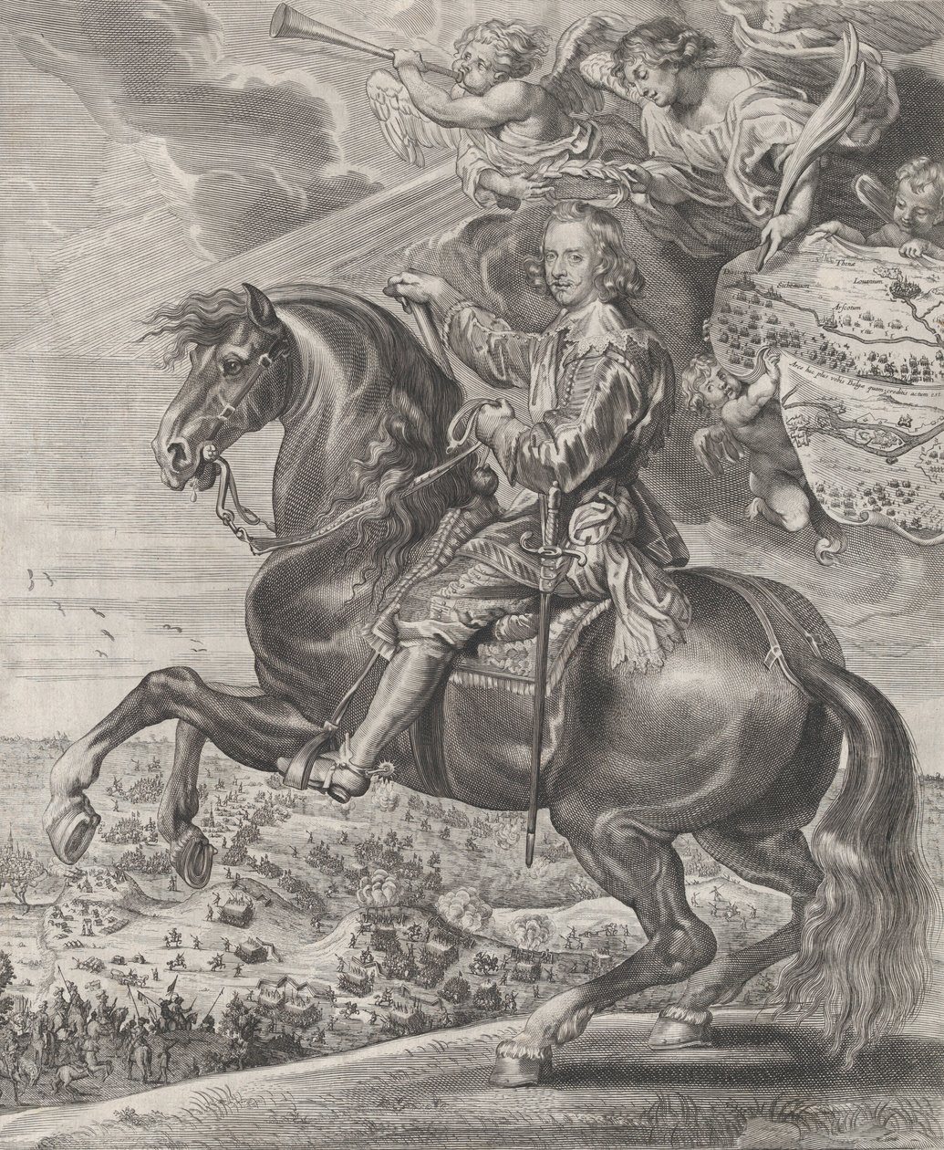 Portræt af Kardinal-Infante Ferdinand af Østrig, til hest, ca. 1630-54. af Anton van der Does