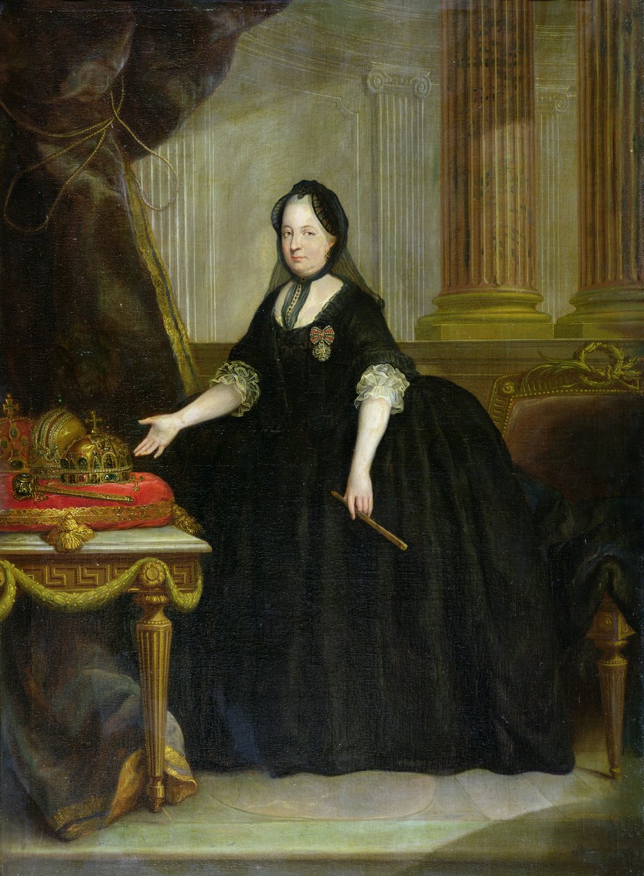 Maria Theresa (1717-80) Kejserinde af Østrig (olie på lærred) af Anton von (attr. to) Maron