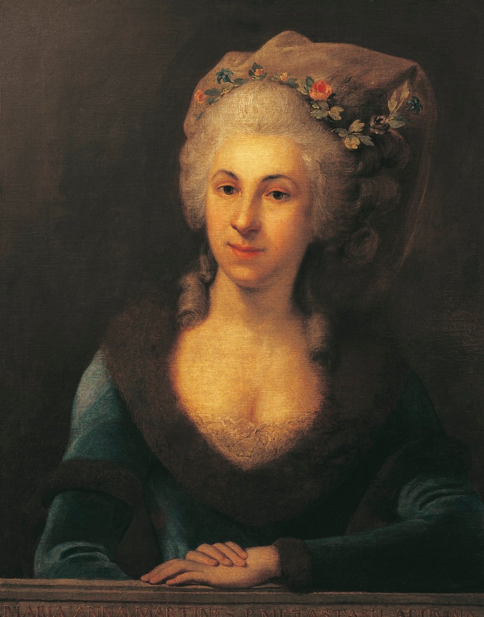 Østrig, Wien, Portræt af Marianne von Martines sangerinde og komponist, elev af Franz Joseph Haydn af Anton von Maron
