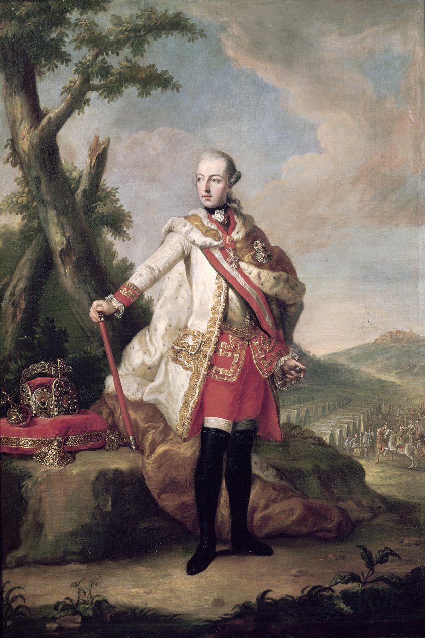 Portræt i fuld længde af Joseph II (1741-90) af Habsbourg-Lorraine, den hellige romerske kejser, ca. 1765 af Anton von Maron