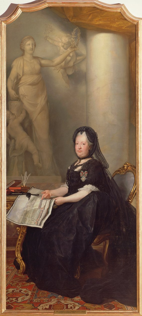 Portræt af Maria Theresia, kejserinde af det hellige romerske rige af Anton von Maron