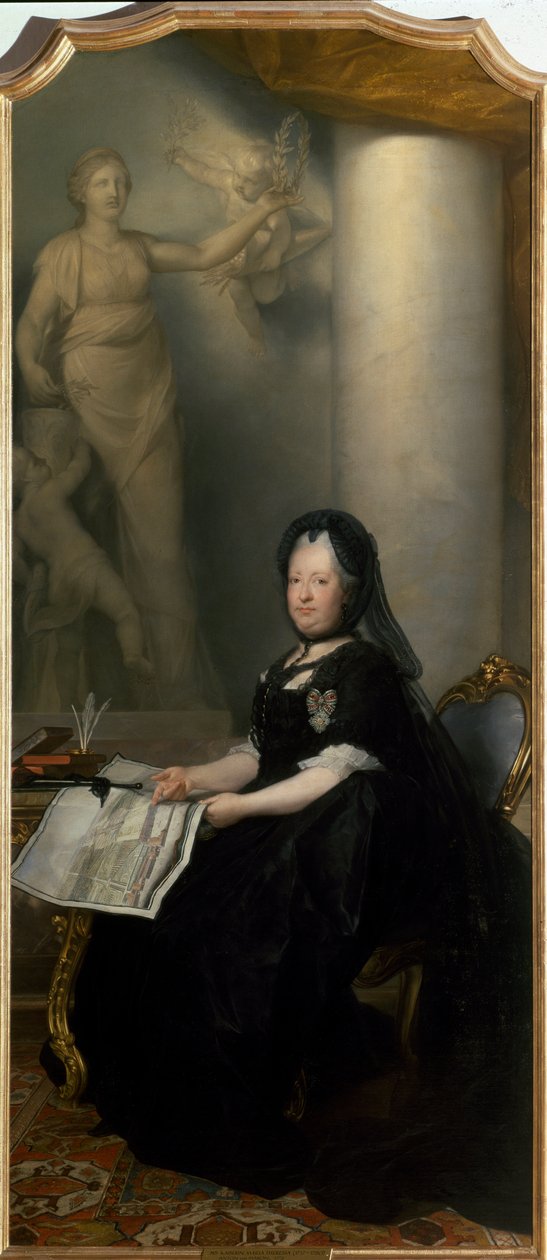 Portræt af impress Maria Theresa af Østrig (olie på lærred af Anton von Maron