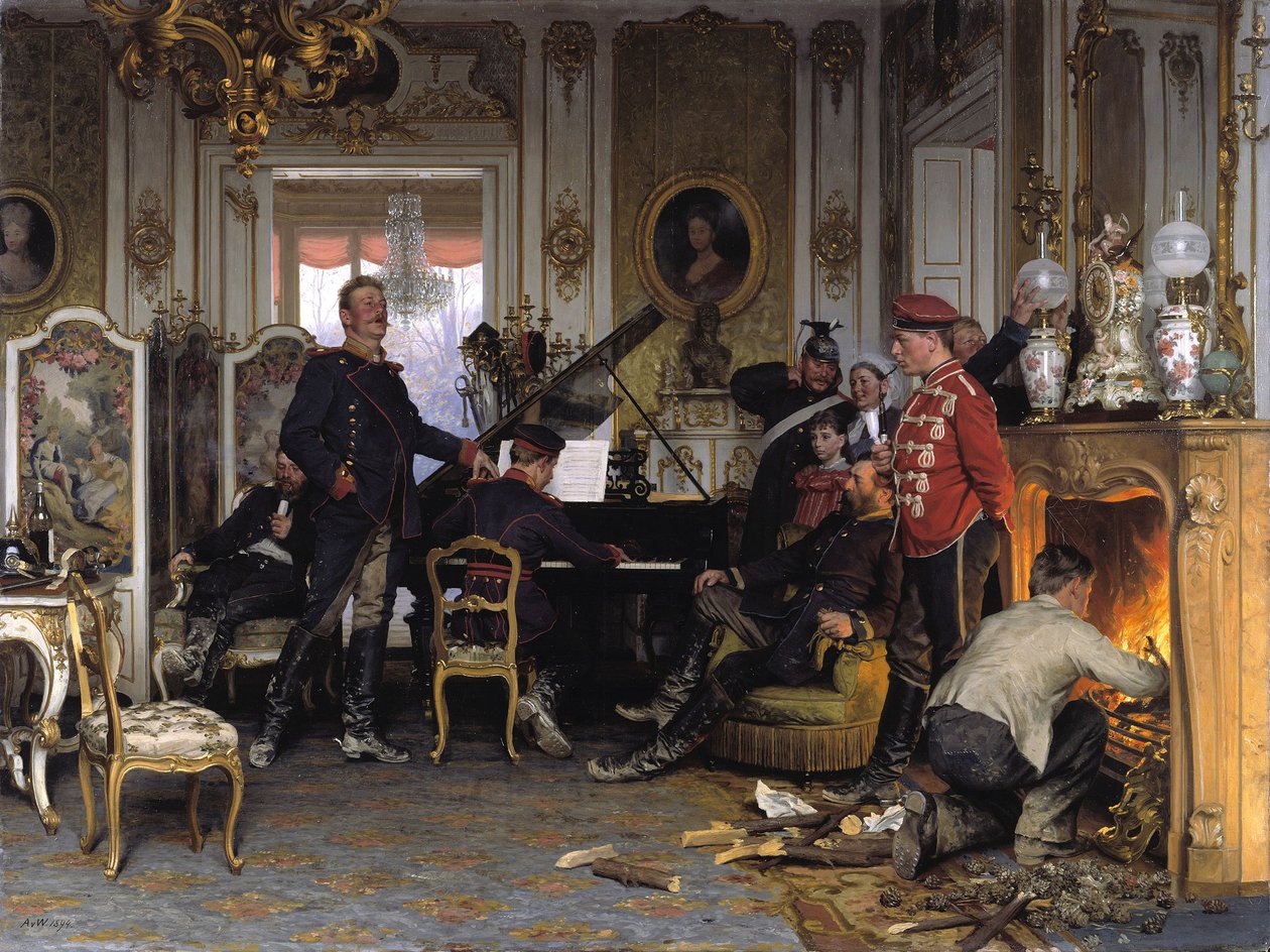 I troppekvarteret uden for Paris, 1894 af Anton Alexander von Werner