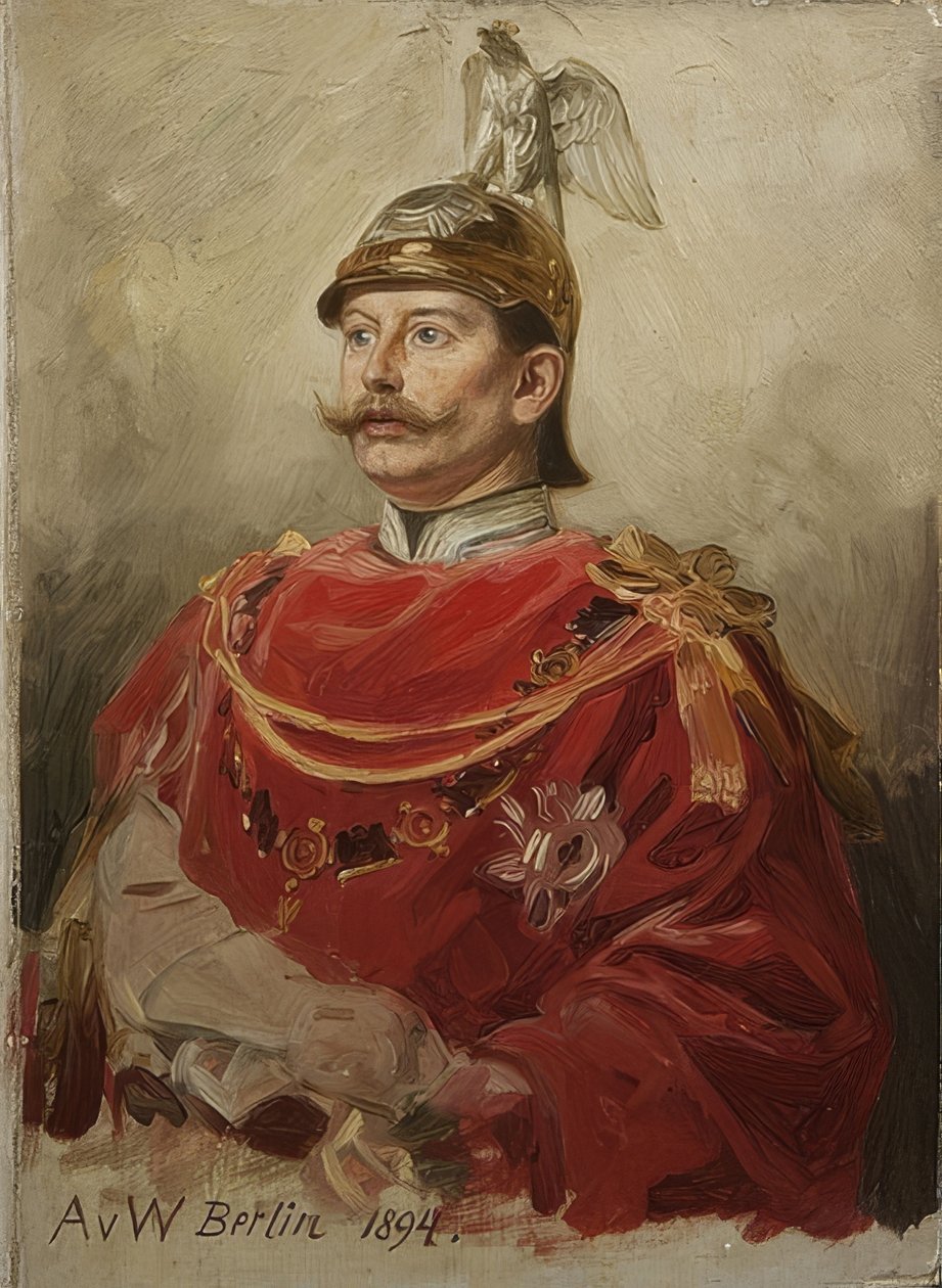 Portræt af Wilhelm II (1859-1941), kejser af Tyskland og konge af Preussen. 1894 af Anton Alexander von Werner