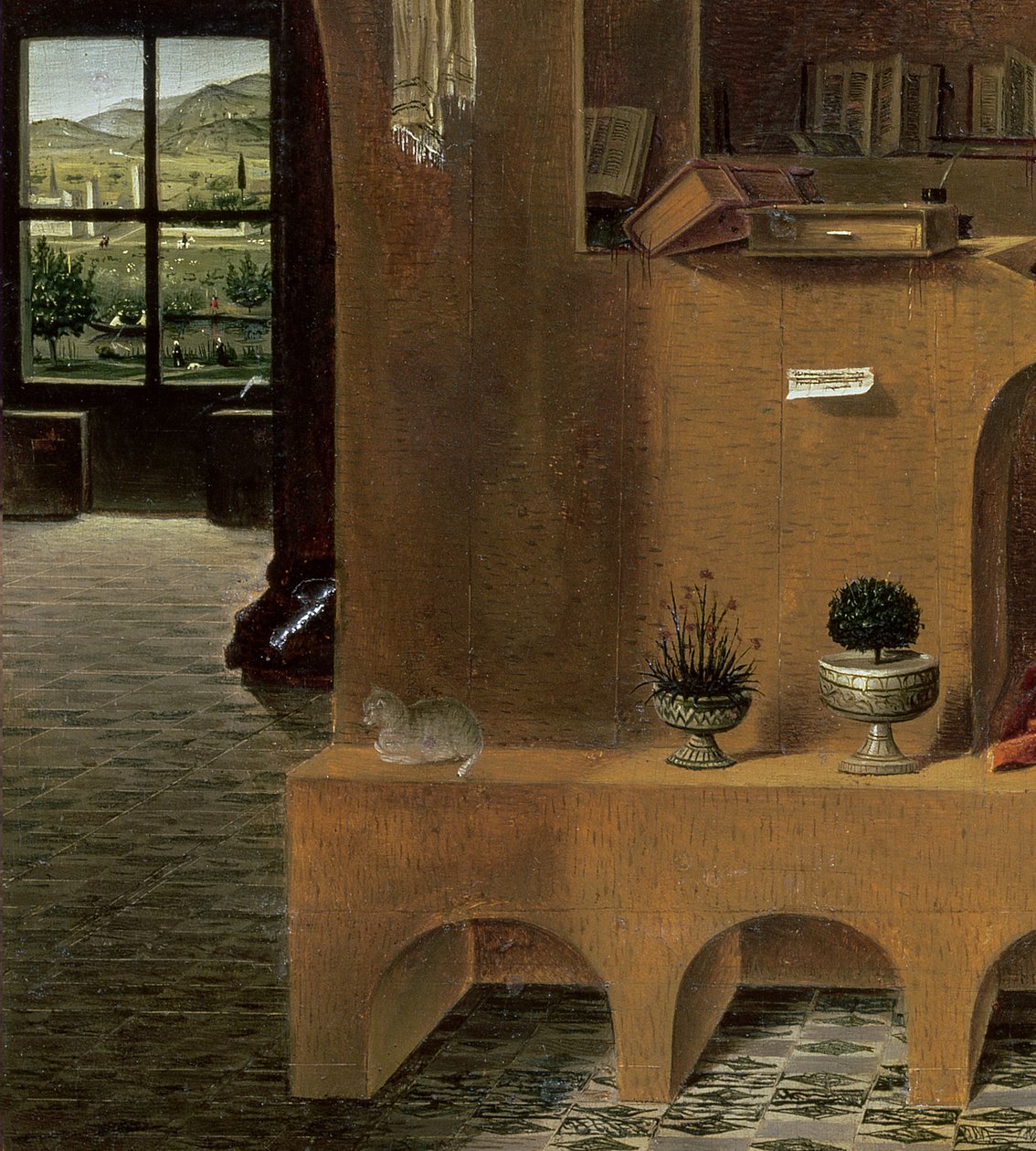 Den hellige Hieronymus i sit arbejdsværelse, ca. 1475 (detalje af 29420) af Antonello da Messina