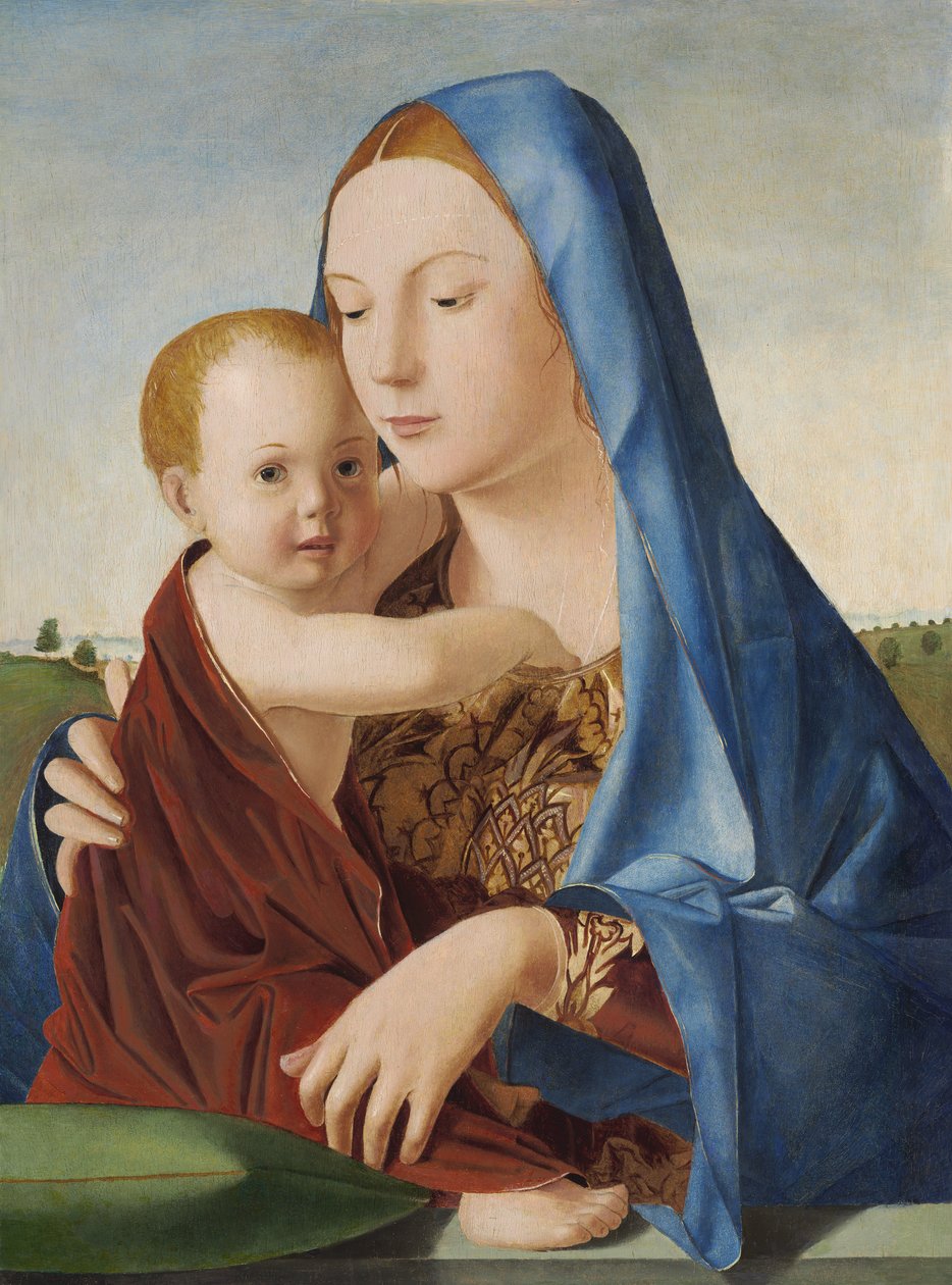 Madonna og barn, ca. 1475 (olie og tempera på panel overført fra panel) af Antonello da Messina