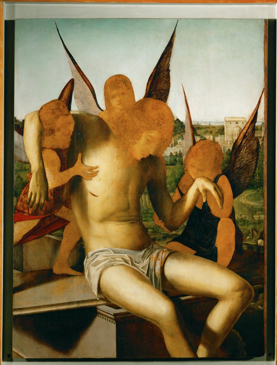 Pieta med tre engle, ca. 1475 (olie på træ) af Antonello da Messina